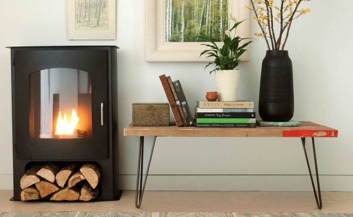 Bioethanol fireplace cosy scene