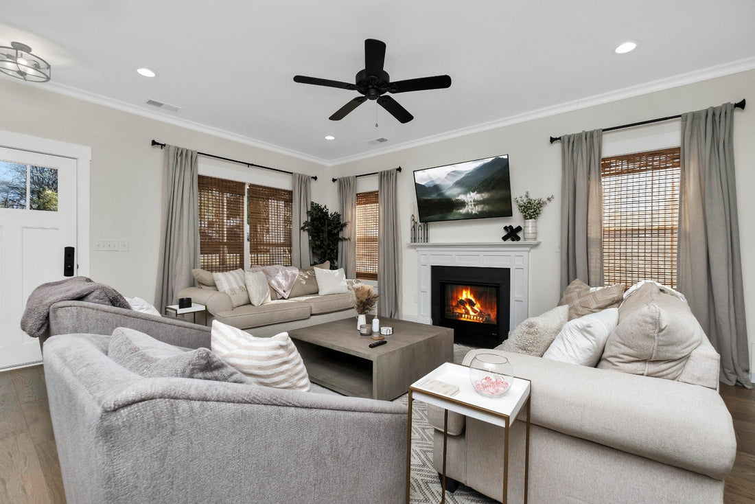 Electric fireplace in living room