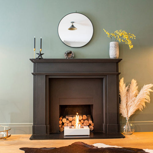 Eton White Biofire with log pile