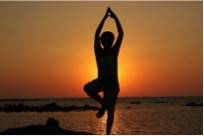 yoga psoe at sunset