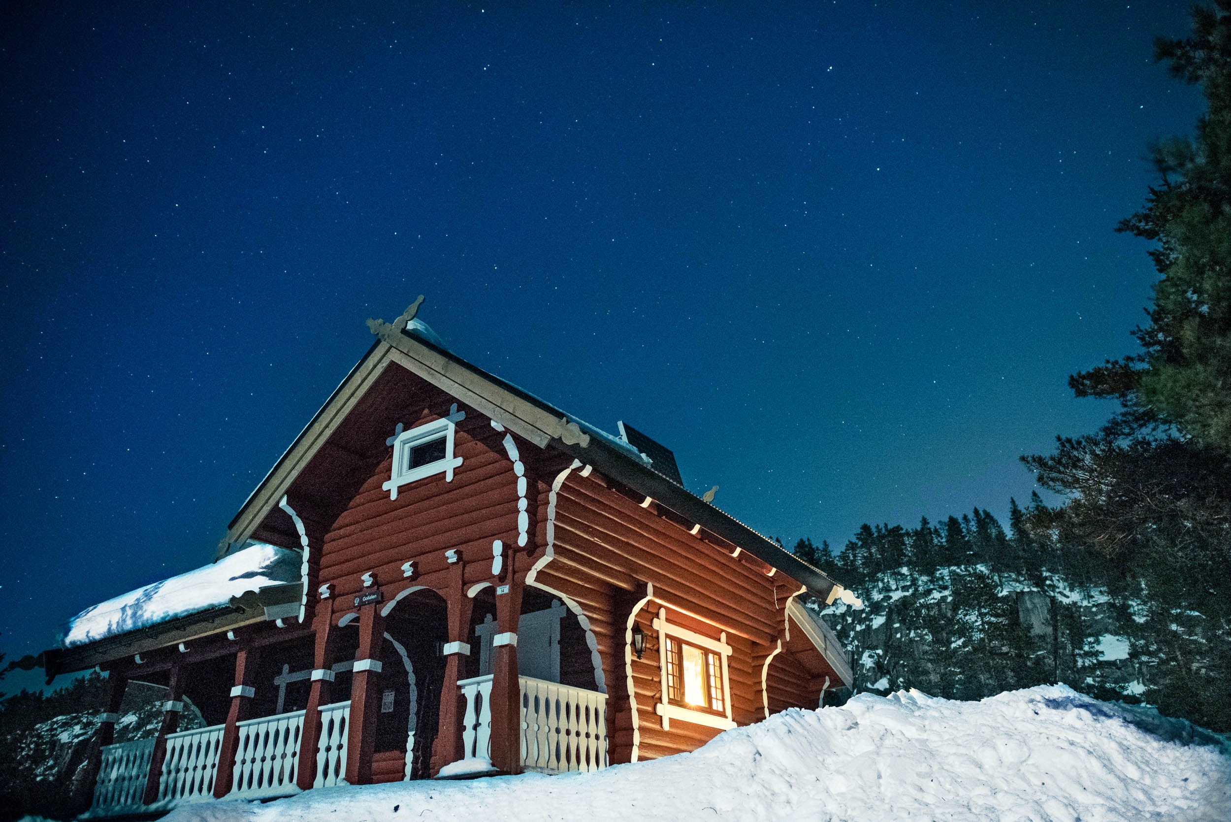 Big house in the snow