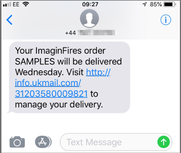 UK Mail Text Message 1 UK Mail Text Message 1