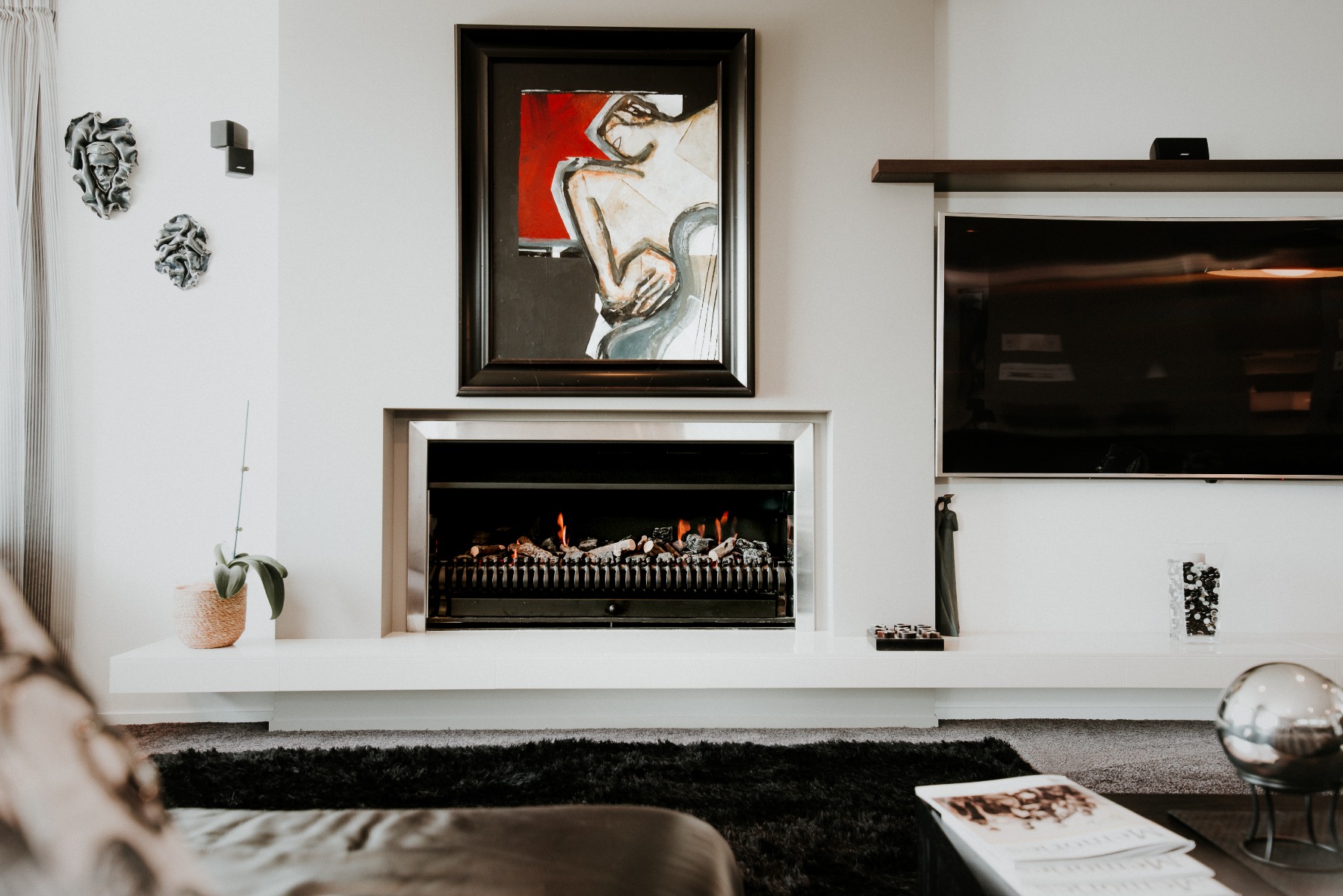 Painting over metallic open fireplace