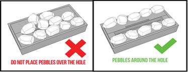 pebbles around hole