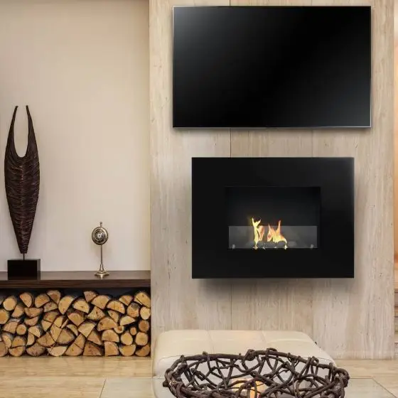 Arlington Black Bioethanol Fireplace - Ethanol Fireplace Wall Mounted Style Arlington Black Bioethanol Fireplace - Ethanol Fireplace Wall Mounted Style